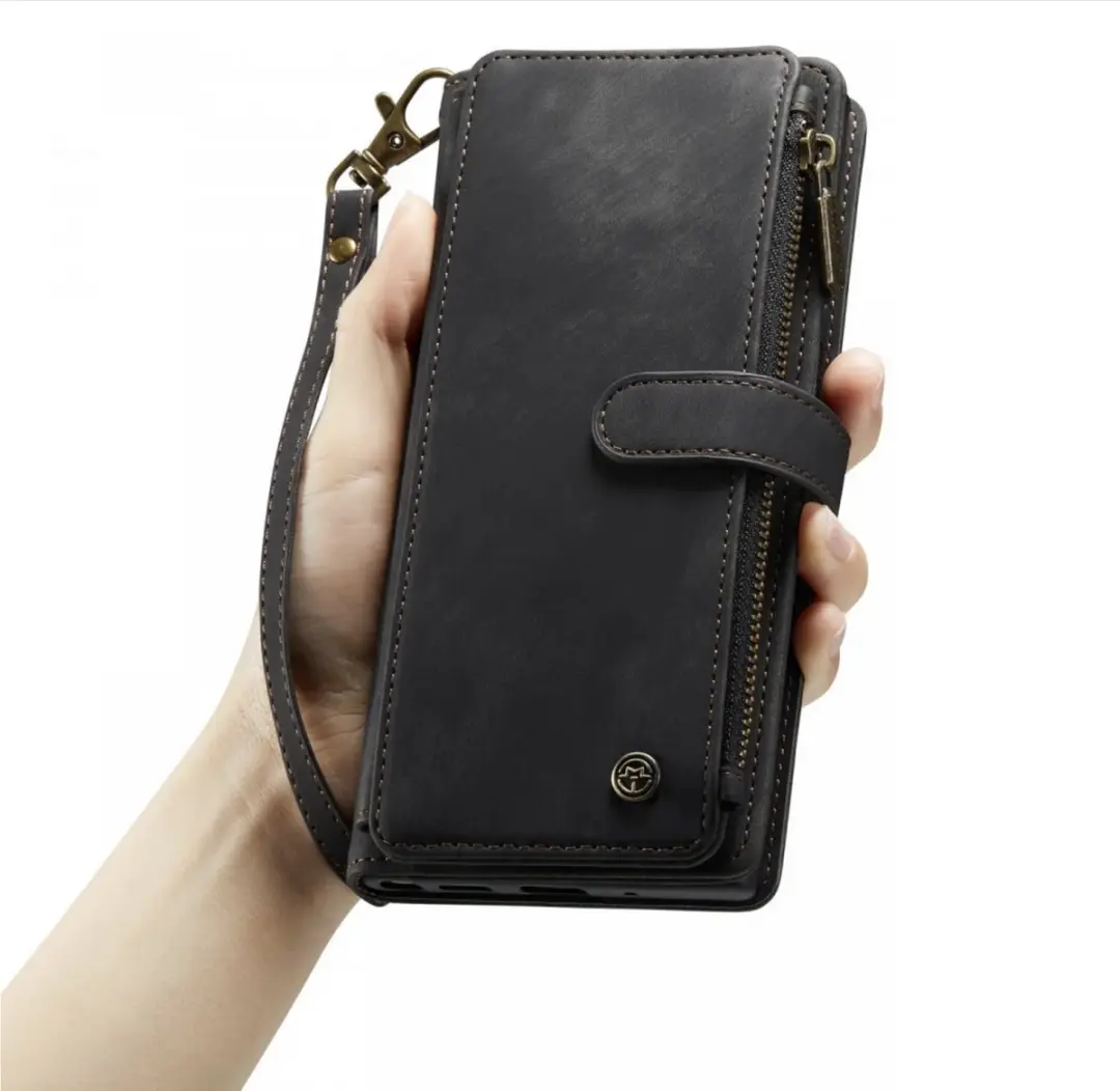 CaseMe iPhone 14 Plus Wallet Rits Book Case - PU Leer - Zwart