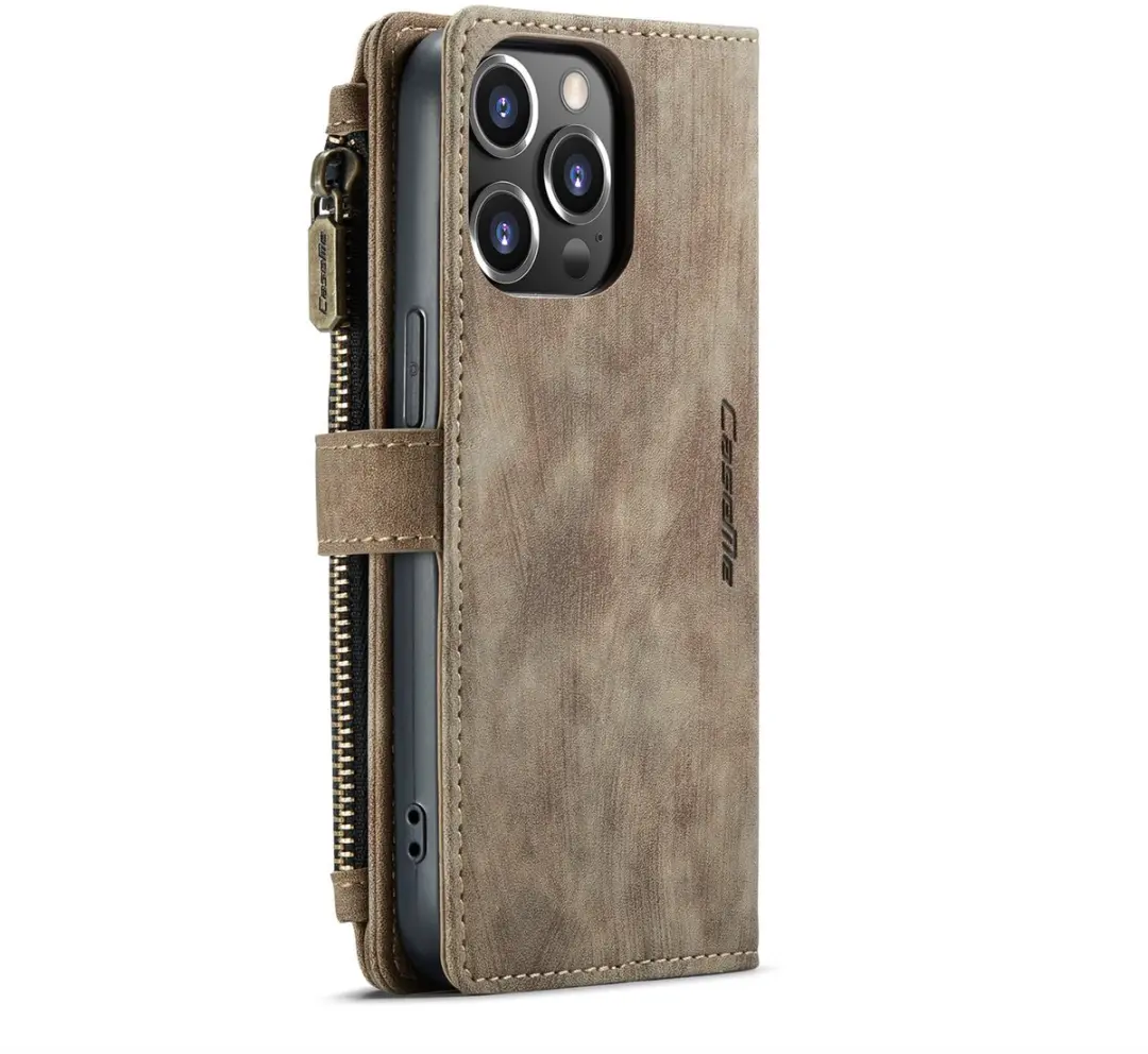 CaseMe iPhone 14 Pro Wallet Bookhoesje - Bruin