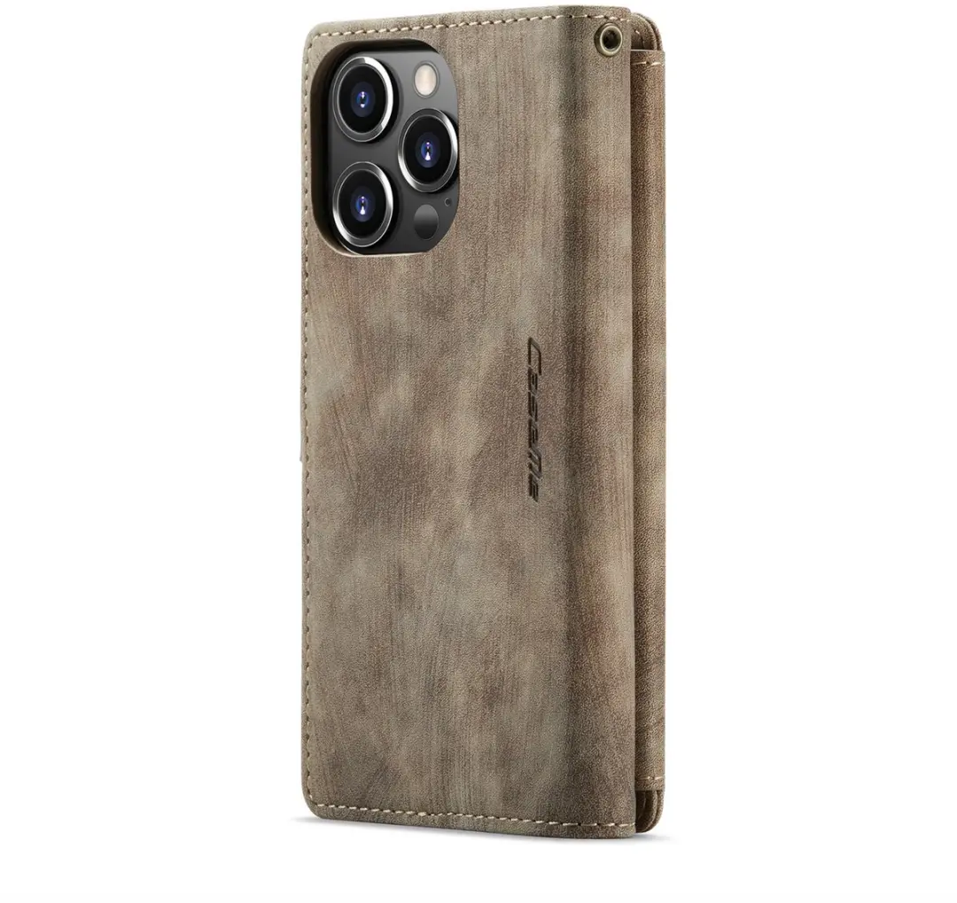 CaseMe iPhone 14 Pro Wallet Bookhoesje - Bruin