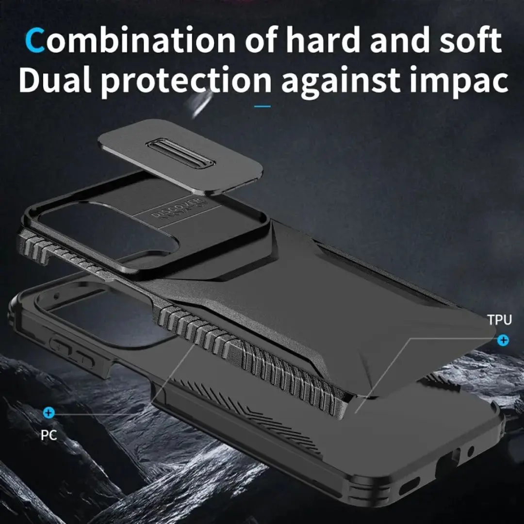 Selected Hoesje Samsung Galaxy A27 Back Cover - Camera Slider - Zwart