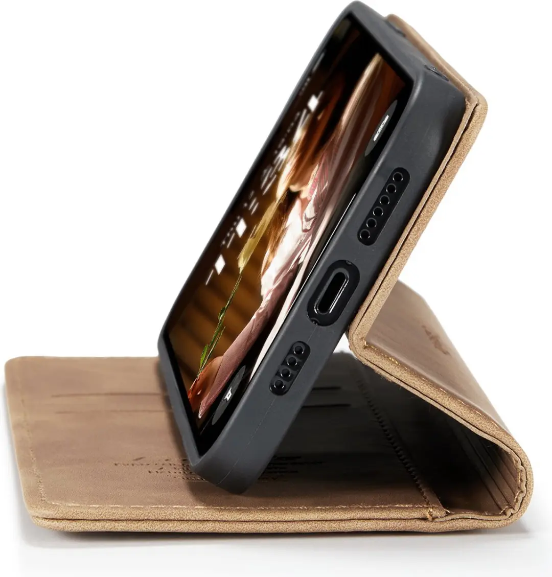 Caseme Wallet Book iPhone 16 Hoesje - Cognac Bruin