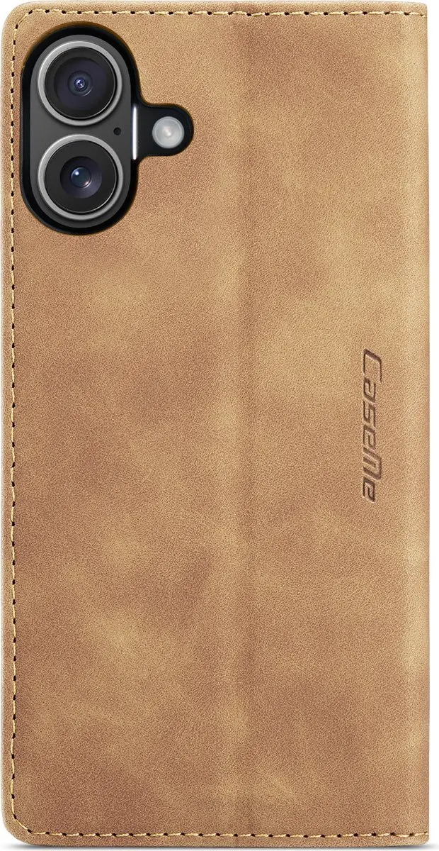Caseme Wallet Book iPhone 16 Hoesje - Cognac Bruin