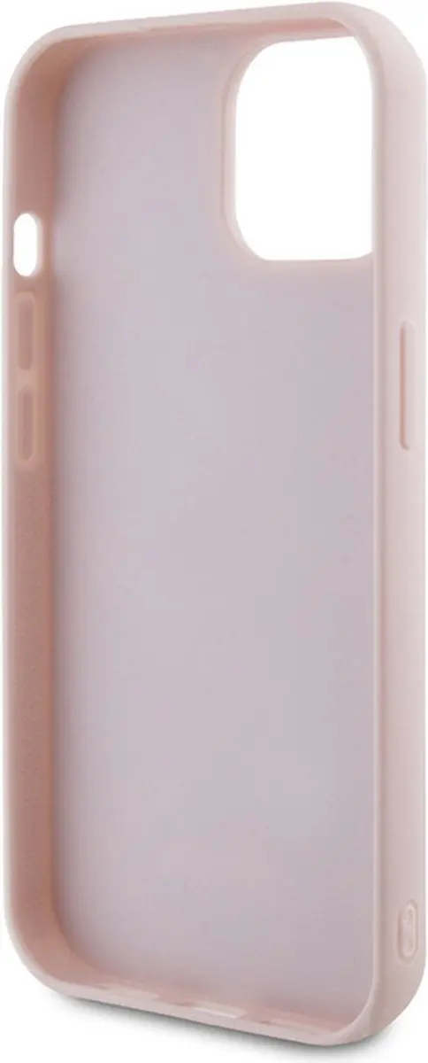 Guess Quilted Metal Logo Hoes - iPhone 15 - Roze
