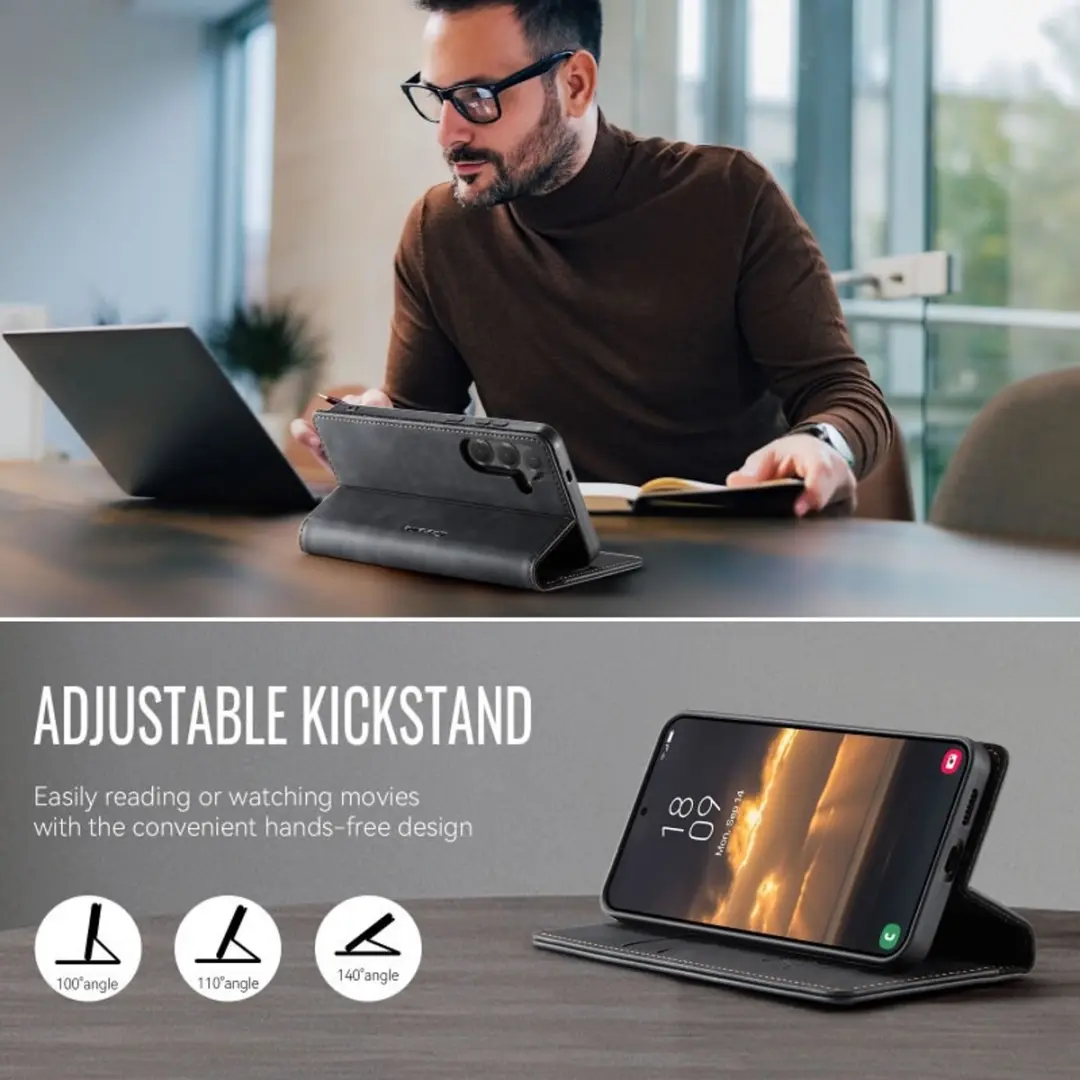 CaseMe Telefoonhoesje Samsung Galaxy S24/S25 Plus - Wallet Book - Zwart