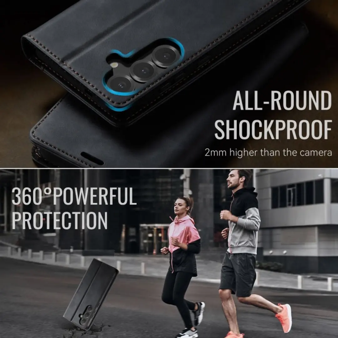 CaseMe Telefoonhoesje Samsung Galaxy S24/S25 Plus - Wallet Book - Zwart