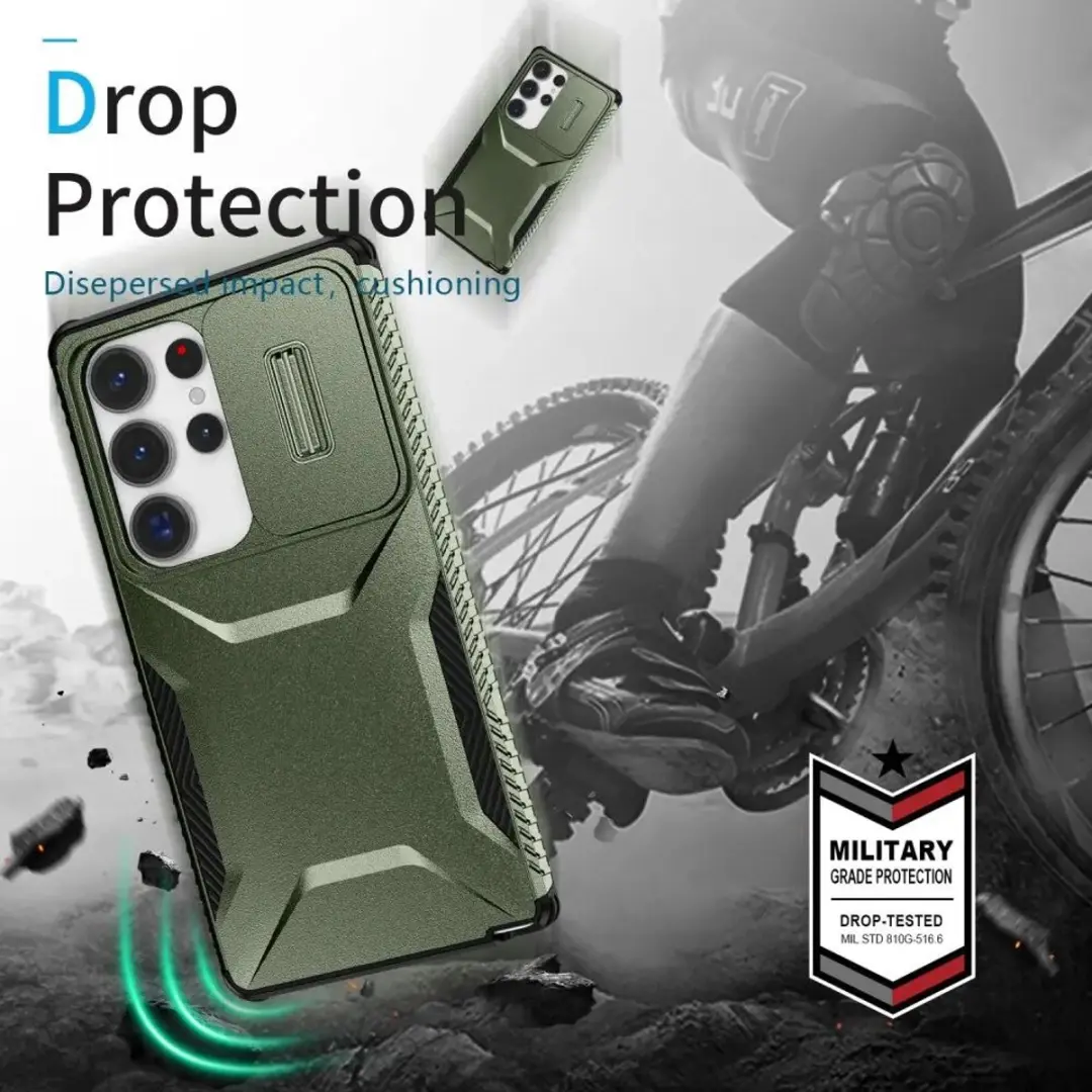 Selected Hoesje Samsung Galaxy S25 Ultra Camera Slider - Groen
