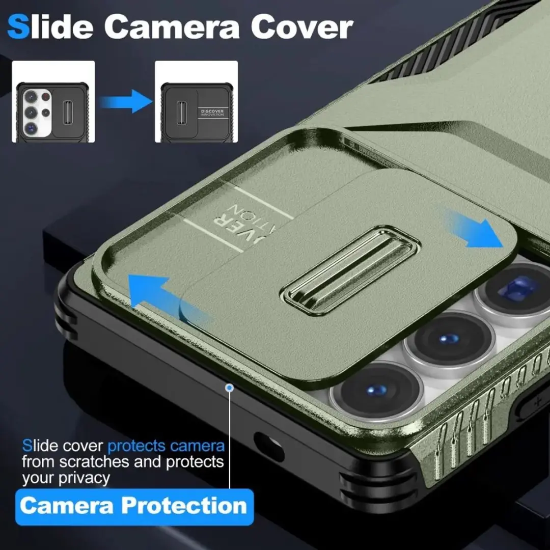 Selected Hoesje Samsung Galaxy S25 Ultra Camera Slider - Groen