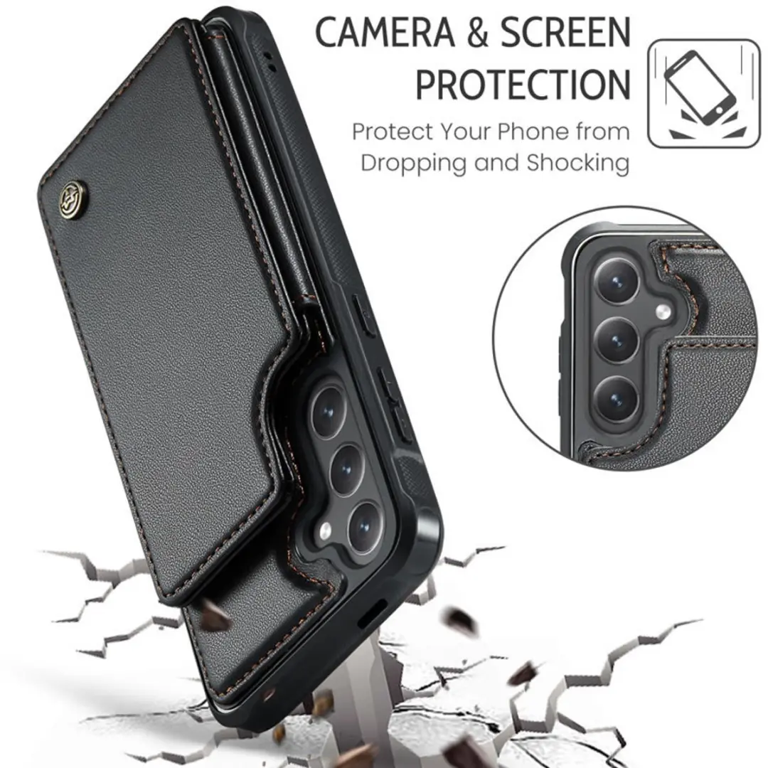 Caseme Telefoonhoesje Samsung Galaxy S24 Plus Wallet - PU Leer - 4 Pasjes - Zwart