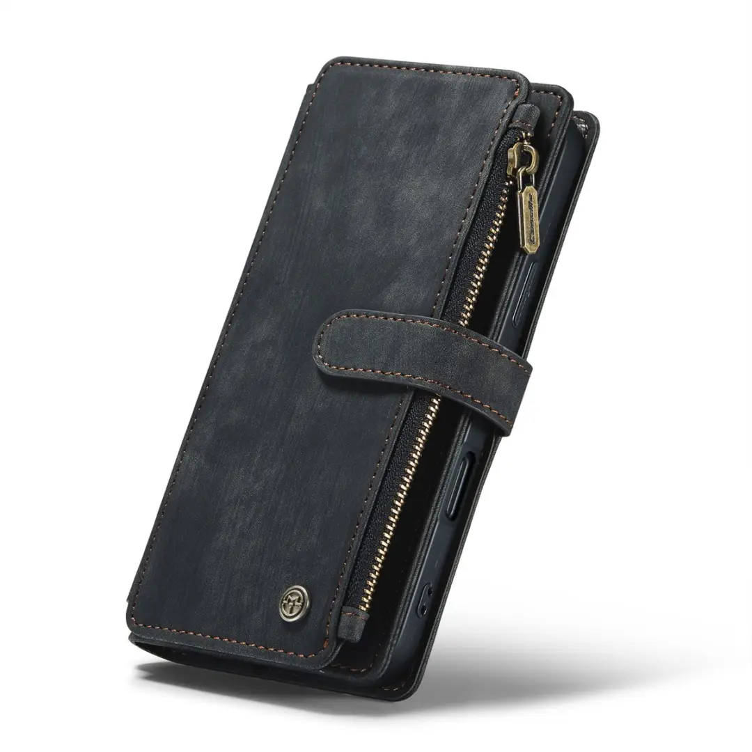 CaseMe iPhone 16 Plus Wallet Rits Book Case - PU Leer - Zwart