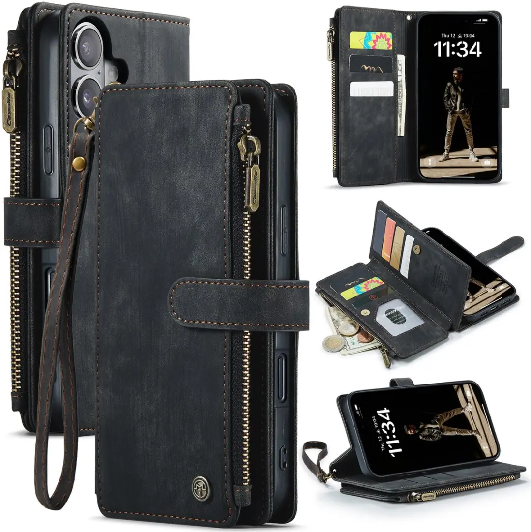 CaseMe iPhone 16 Plus Wallet Rits Book Case
