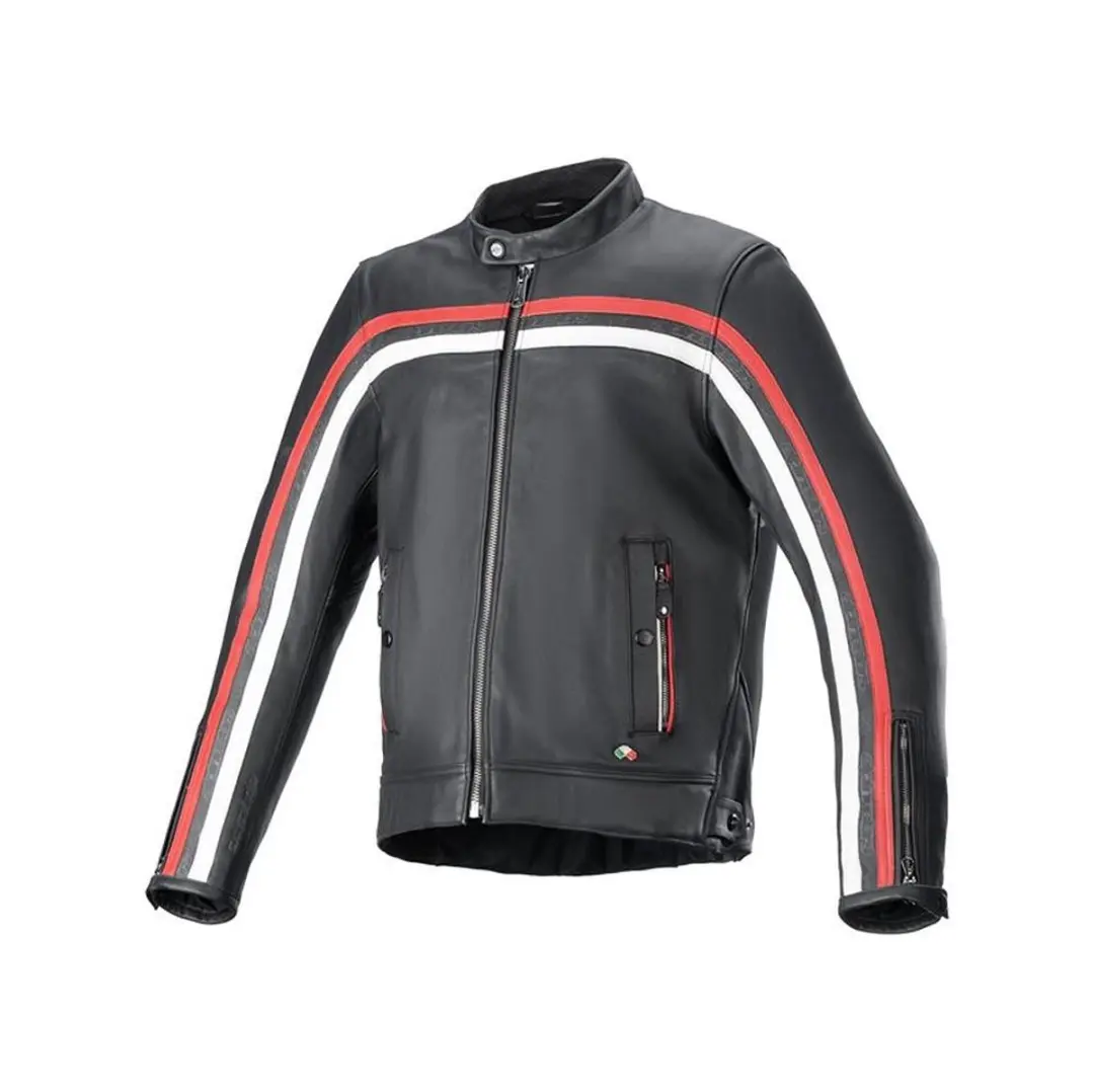 Alpinestars Dyno Lederen Jas - Zwart/Rood 3XL