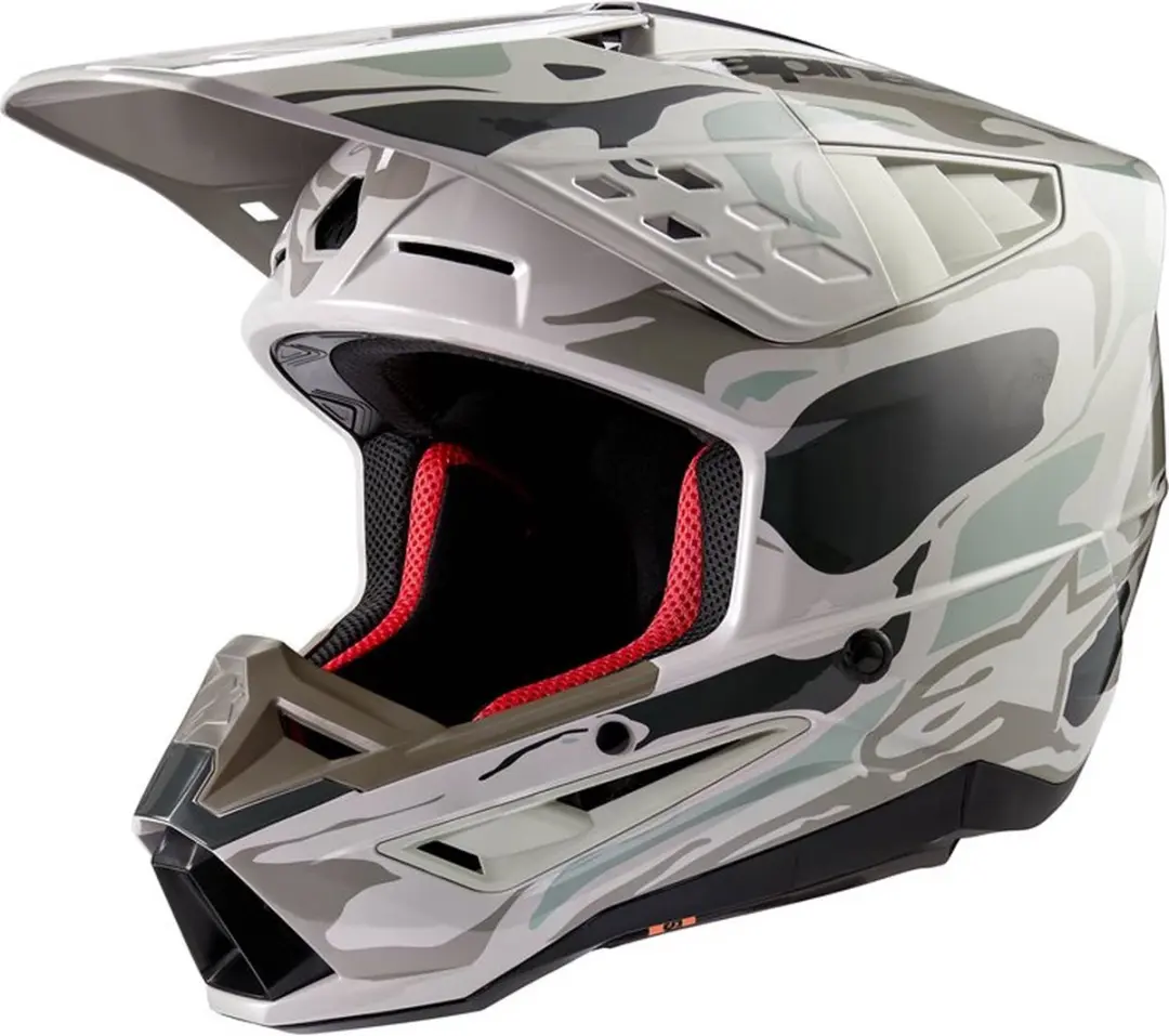 Alpinestars S-M5 Mineral Helm ECE 22.06 Warmgrijs/Celadon Groen