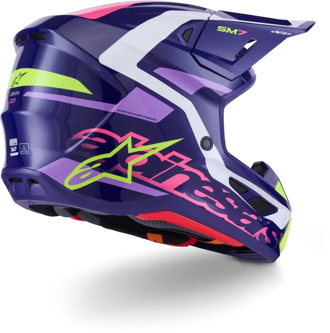 Alpinestars S-M7 Deed Crosshelm - M - Paars