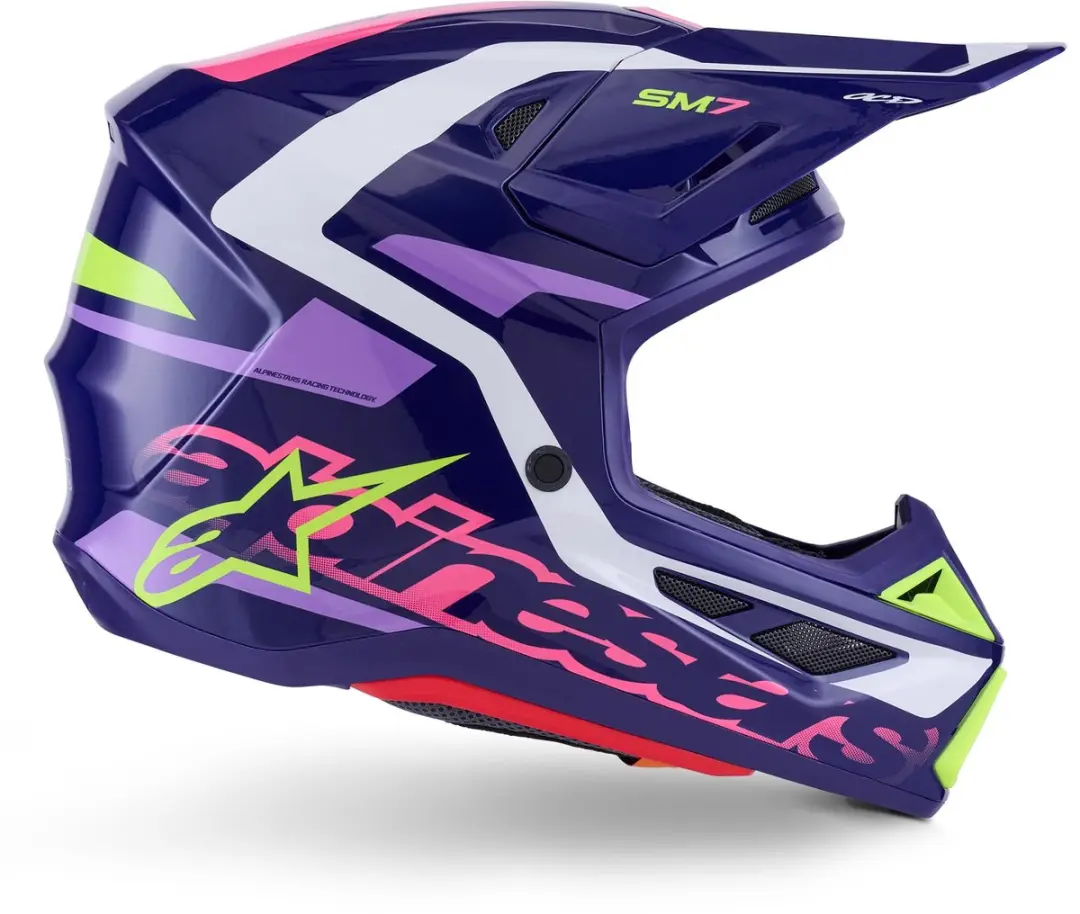 Alpinestars S-M7 Deed Crosshelm - M - Paars - afbeelding 6 van 6