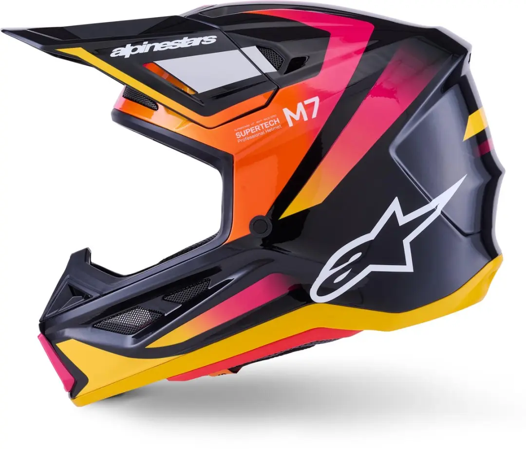 Alpinestars S-M7 Rise Crosshelm - L - Zwart/Roze