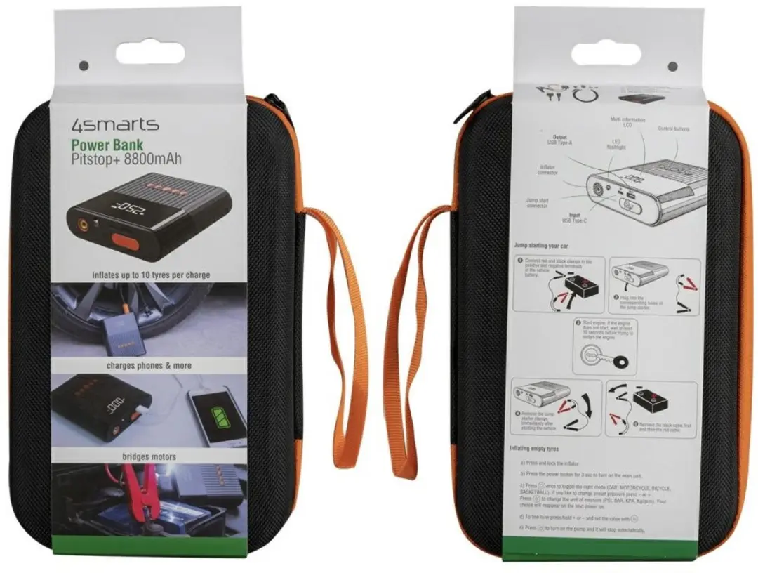 4Smarts Jump Starter Pitstop+ Powerbank 8800mAh - 3x Smartphone - 10W - Transparent