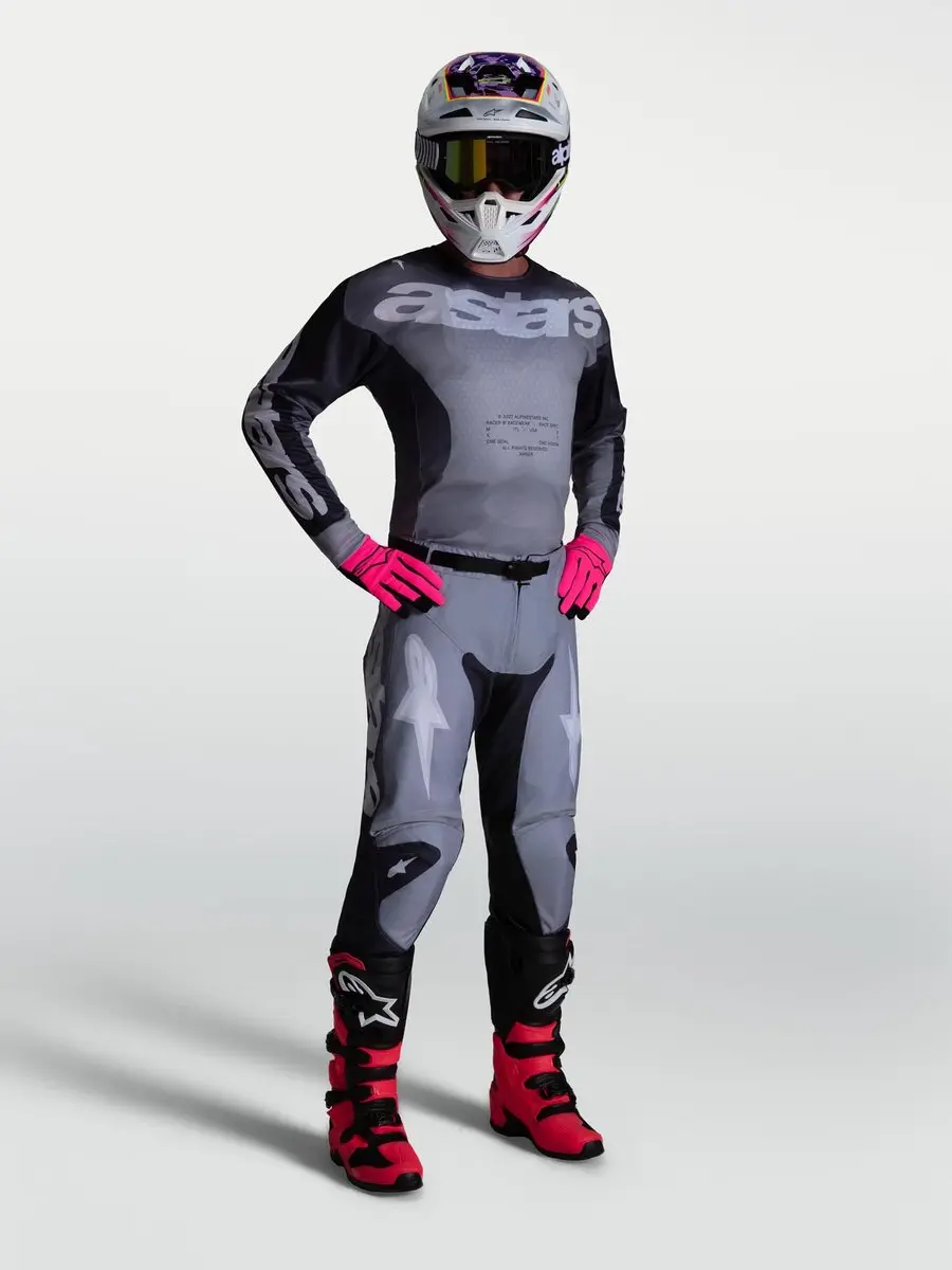 Alpinestars Racer Motocrossbroek Grijs/Paars - Maat 34