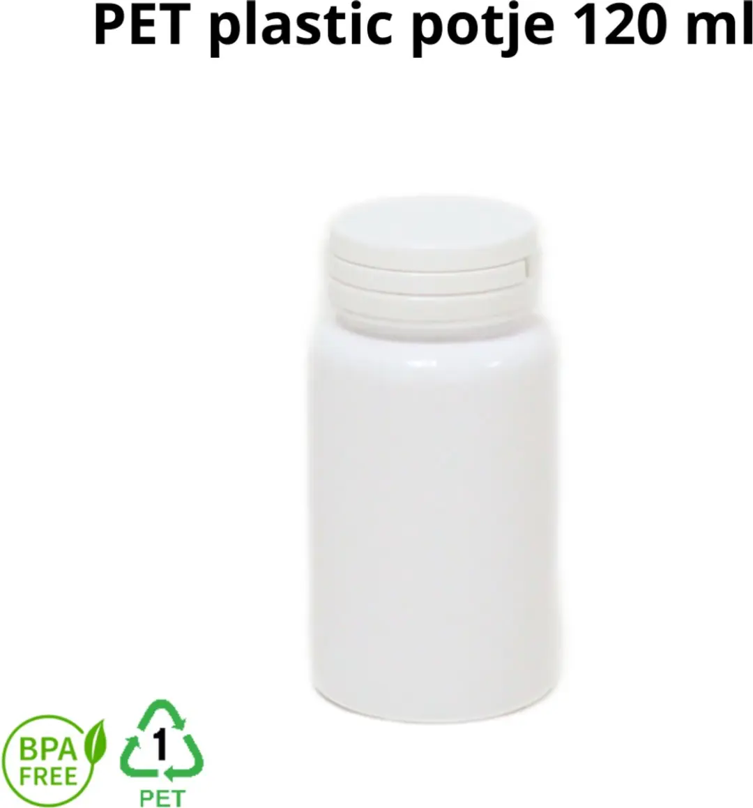 Alpha Packaging Lege Plastic Potjes 120ml - 5 Stuks - Wit - afbeelding 6 van 6
