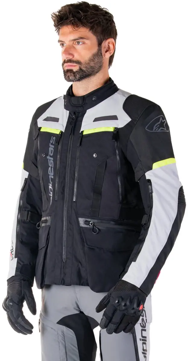Alpinestars Bogotá Pro Drystar Jas - L - Zwart/Ice Grijs/Fluo Geel