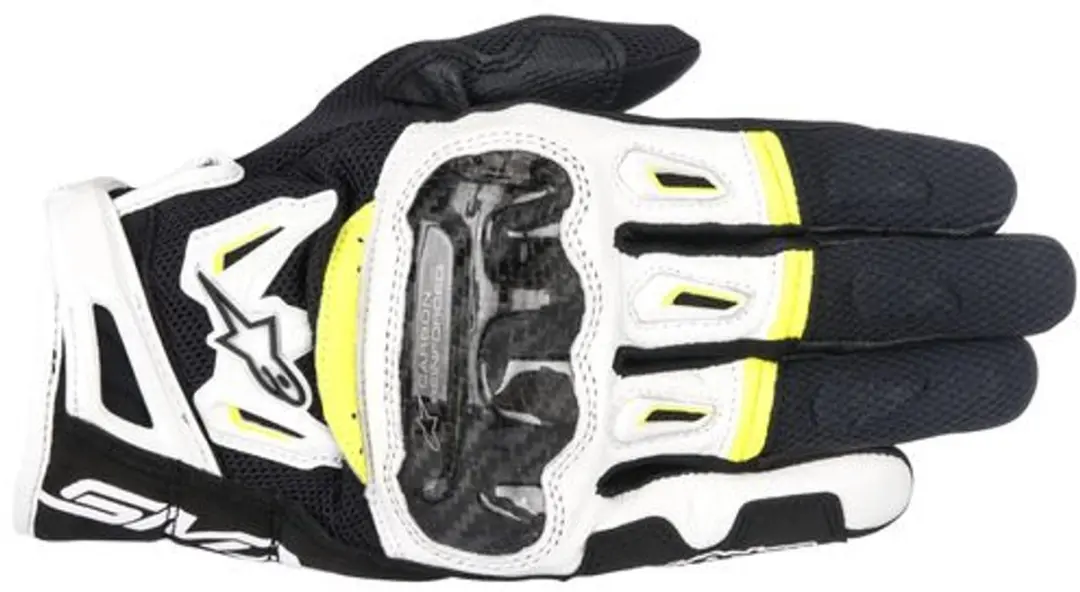 Alpinestars SMX-2 Air Carbon V2 Handschoenen - Zwart/Wit/Geel - 3XL