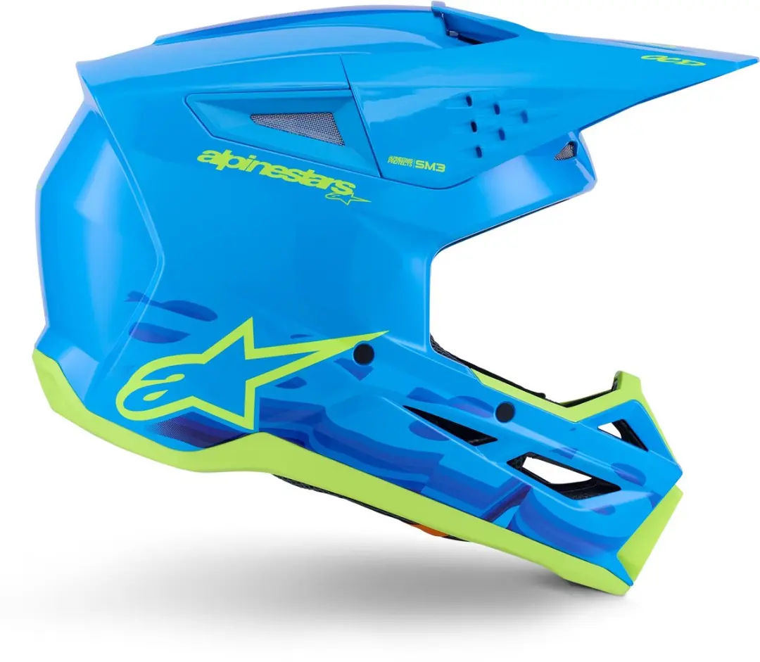 Alpinestars S-M3 Force Crosshelm - Blauw/Geel