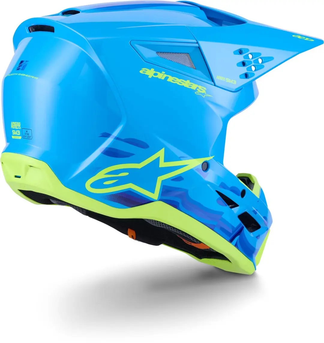 Alpinestars S-M3 Force Crosshelm - Blauw/Geel