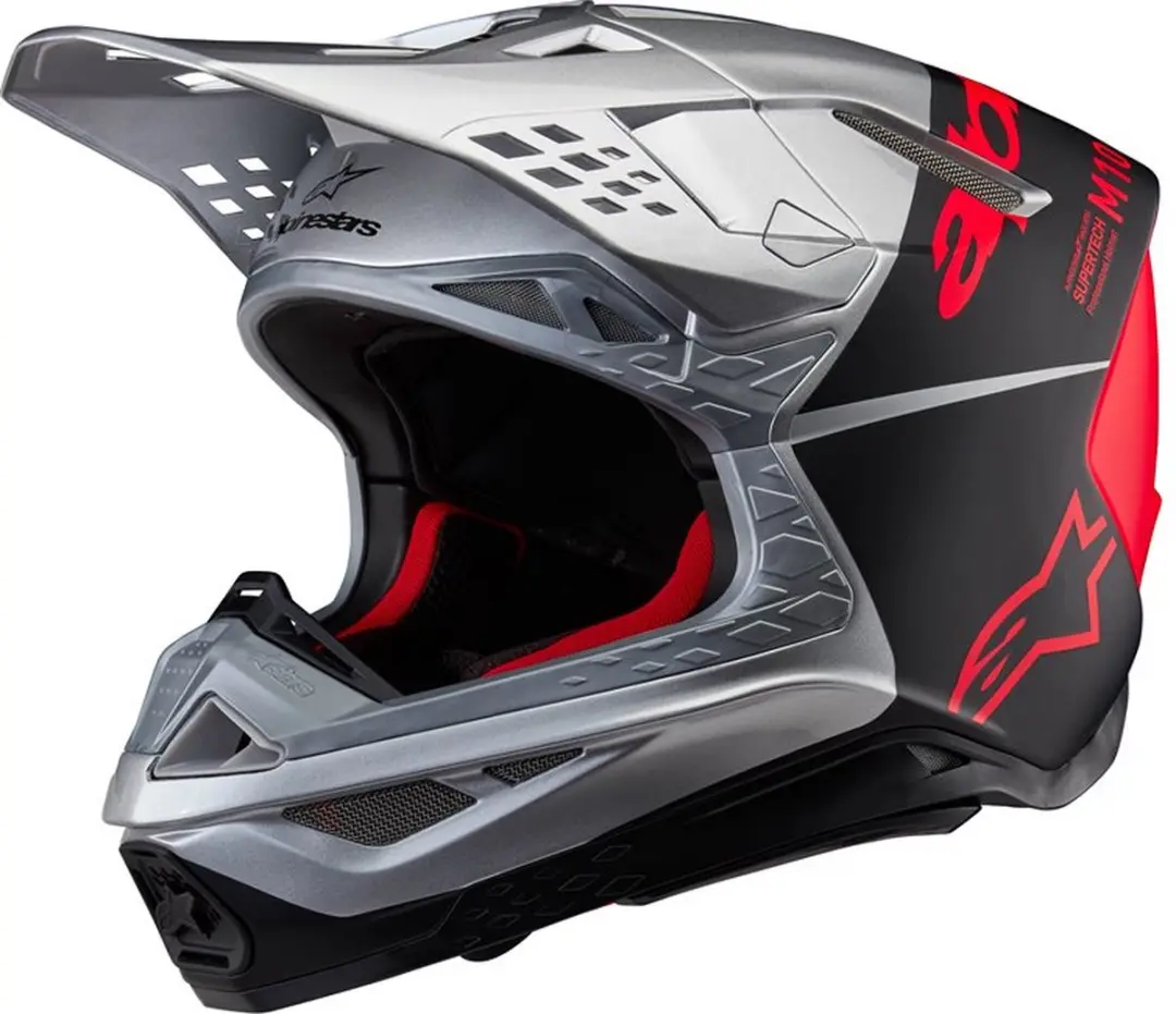 Alpinestars Supertech S-M10 Flood Helm ECE 22.06 - XL - Zilver/Zwart/Oranje - afbeelding 3 van 3