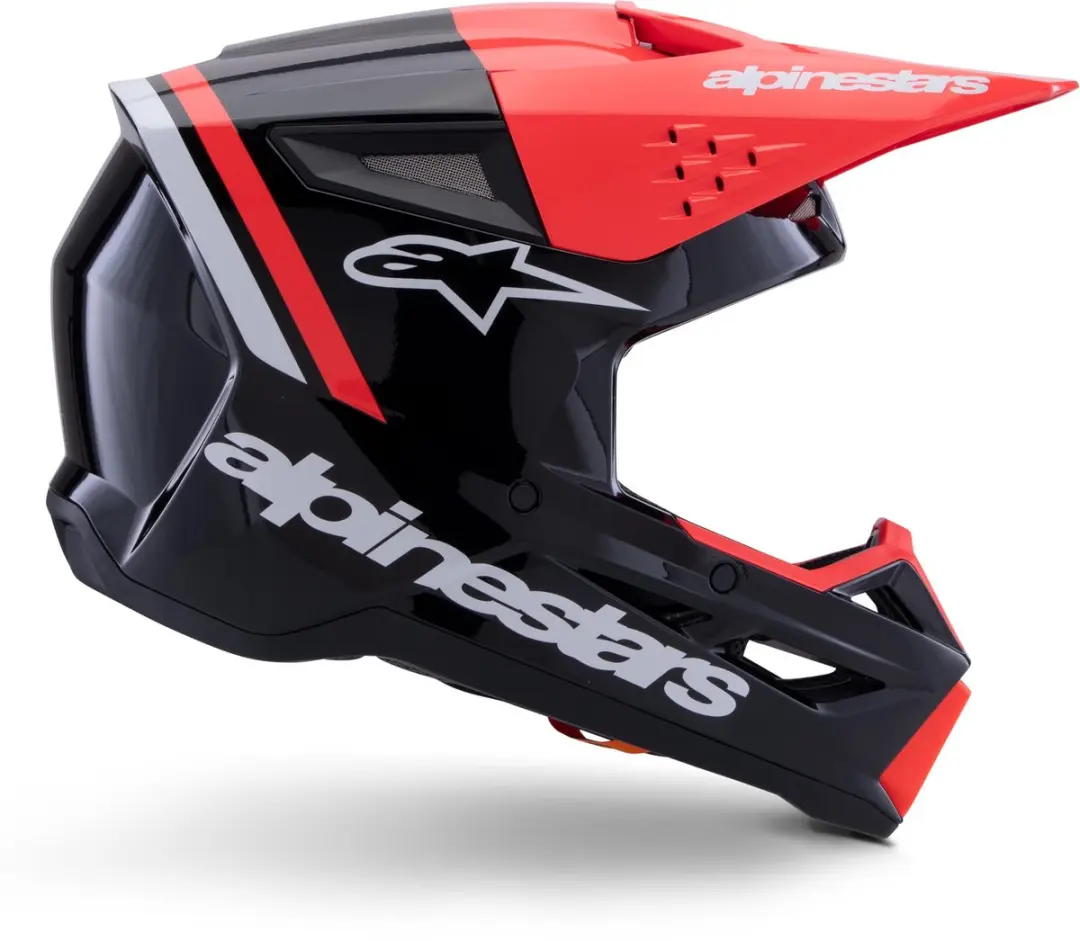 Alpinestars S-M3 Radium Crosshelm - L - Zwart/Rood