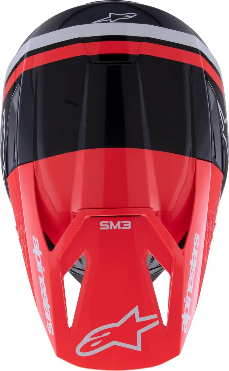 Alpinestars S-M3 Radium Crosshelm - L - Zwart/Rood