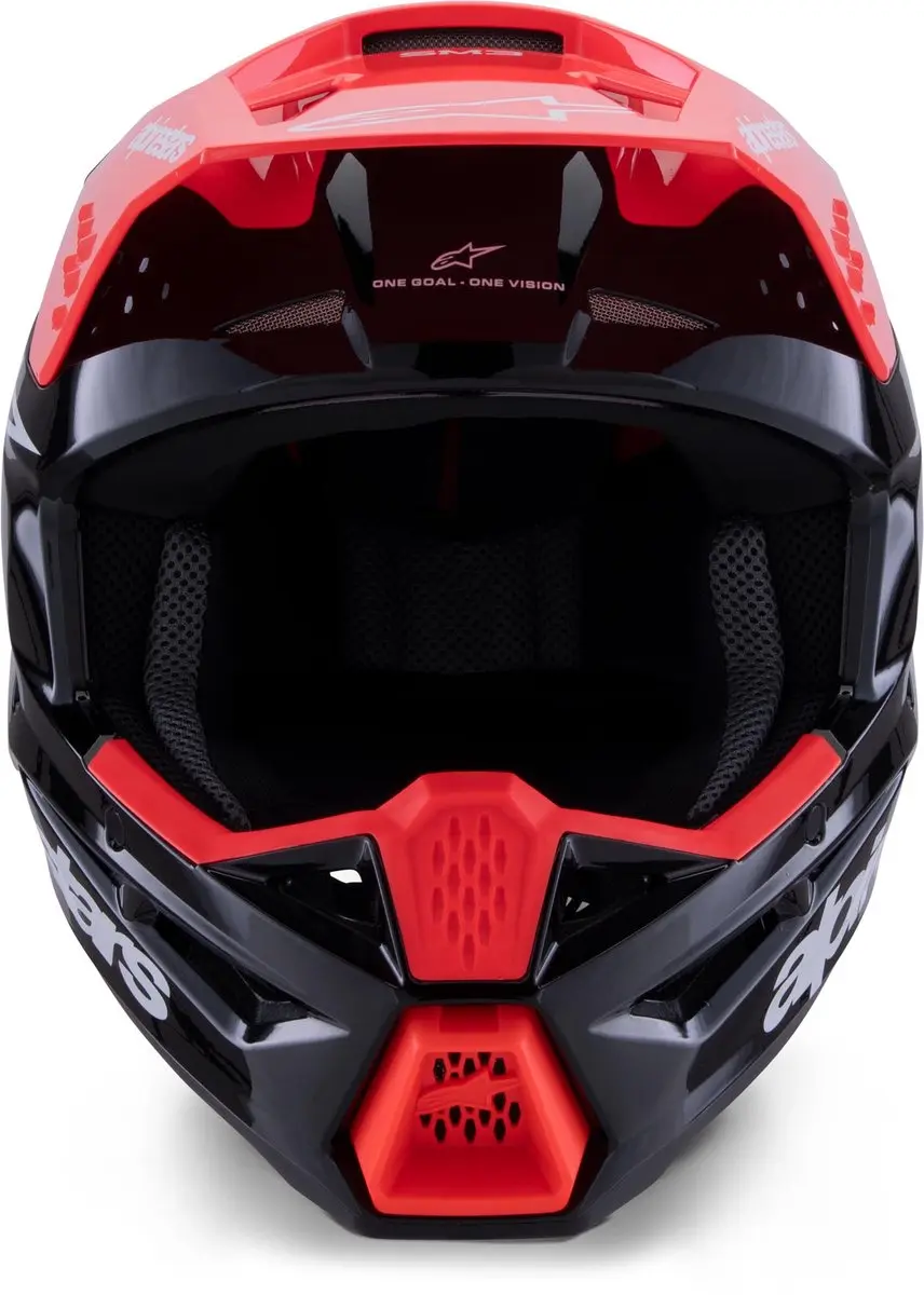 Alpinestars S-M3 Radium Crosshelm - L - Zwart/Rood