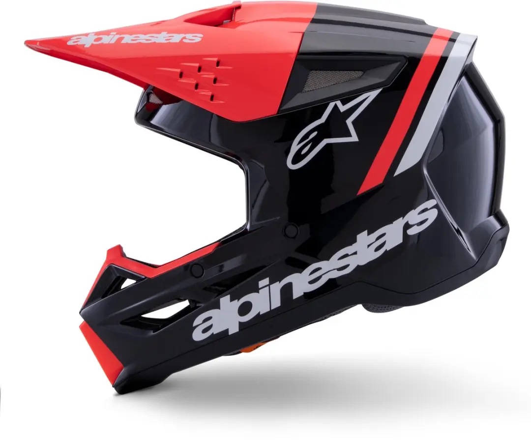 Alpinestars S-M3 Radium Crosshelm - L - Zwart/Rood