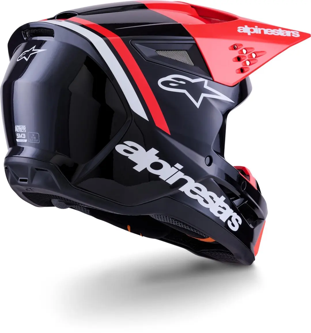 Alpinestars S-M3 Radium Crosshelm - L - Zwart/Rood - afbeelding 6 van 6