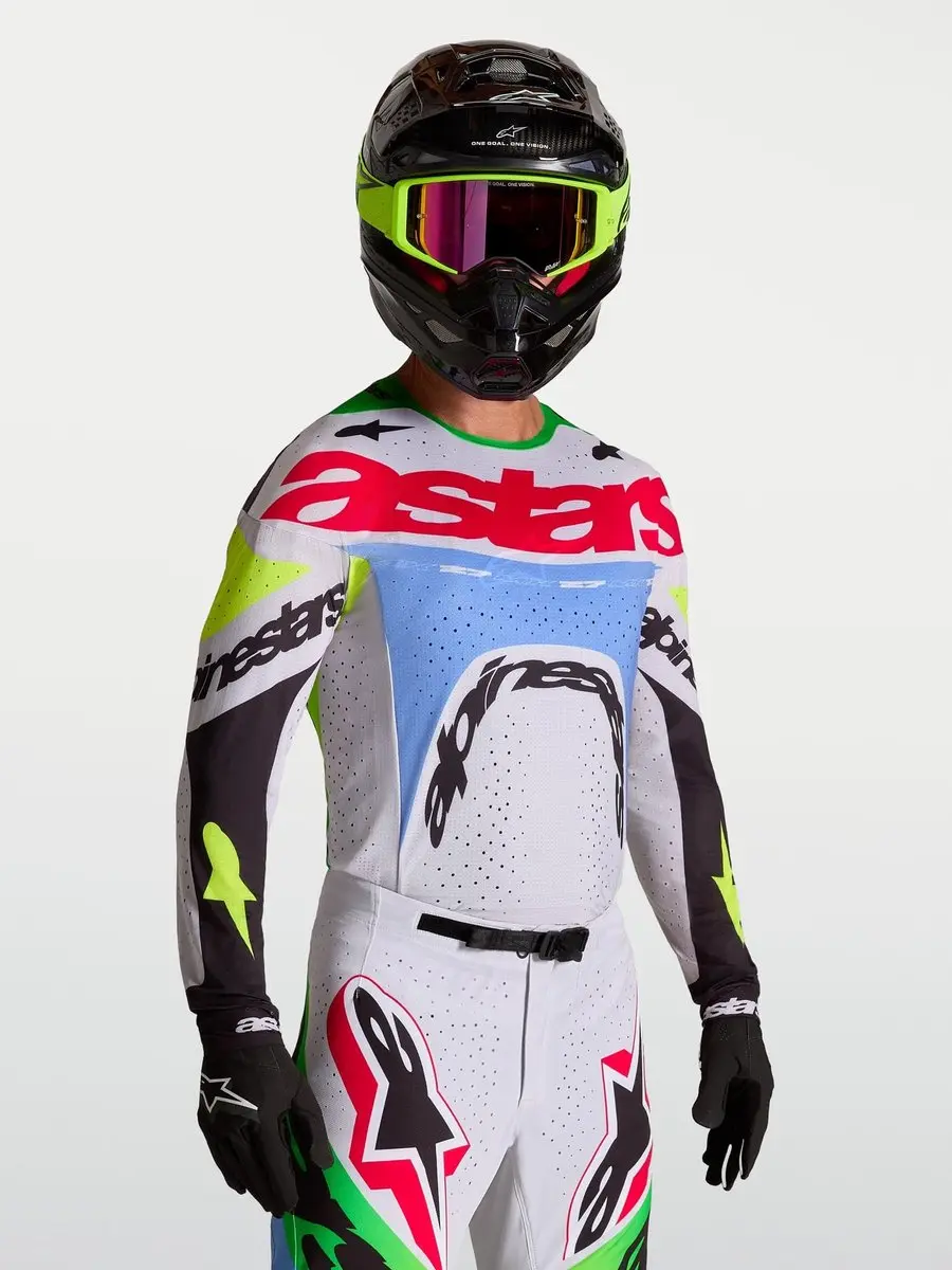 Alpinestars Supertech Dyna Motocross-trui - Paars/Zwart/Groen