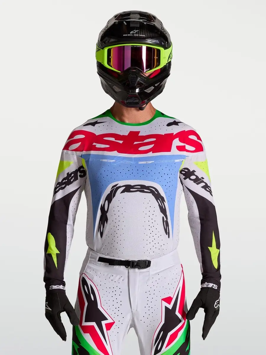 Alpinestars Supertech Dyna Motocross-trui - Paars/Zwart/Groen