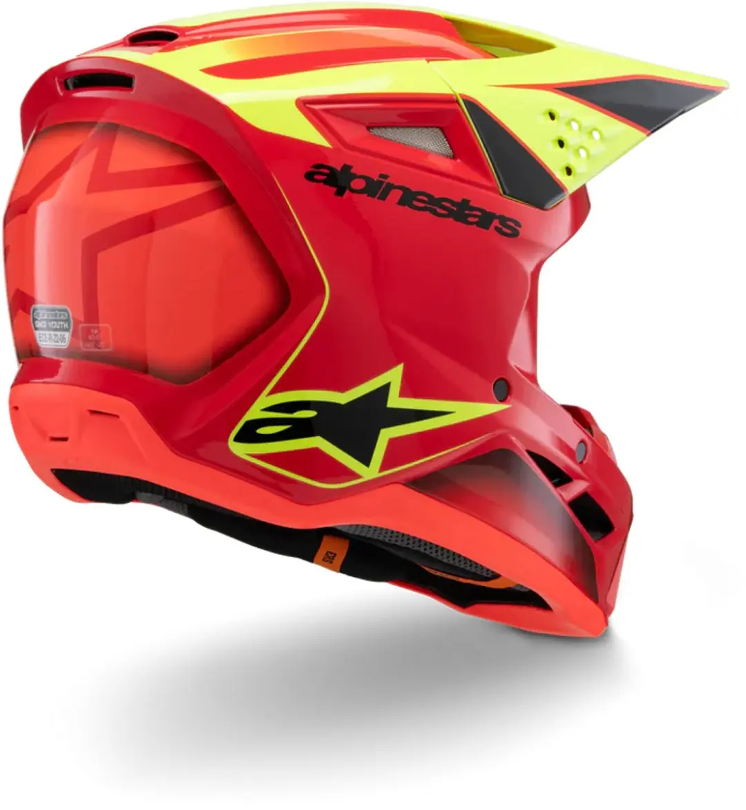 Alpinestars S-M3 Fray Crosshelm - XL - Rood/Geel - afbeelding 6 van 6