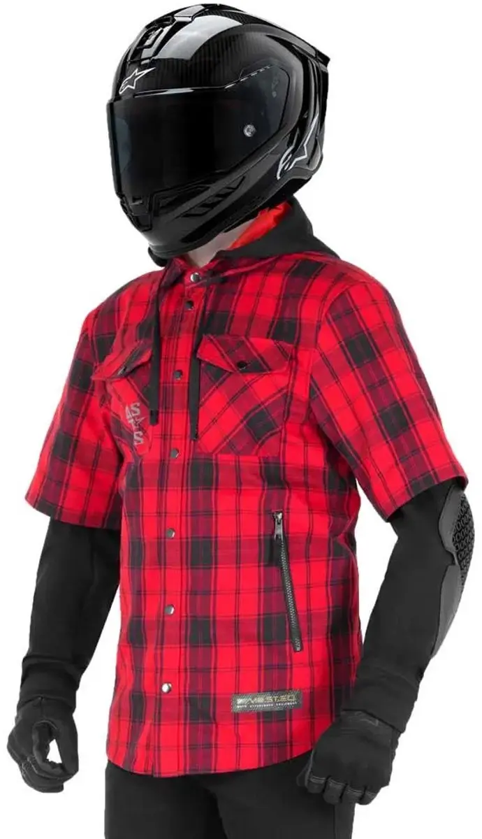 Alpinestars MO.ST.EQ Tartan Shirt - Flame Rood/Zwart - afbeelding 6 van 6