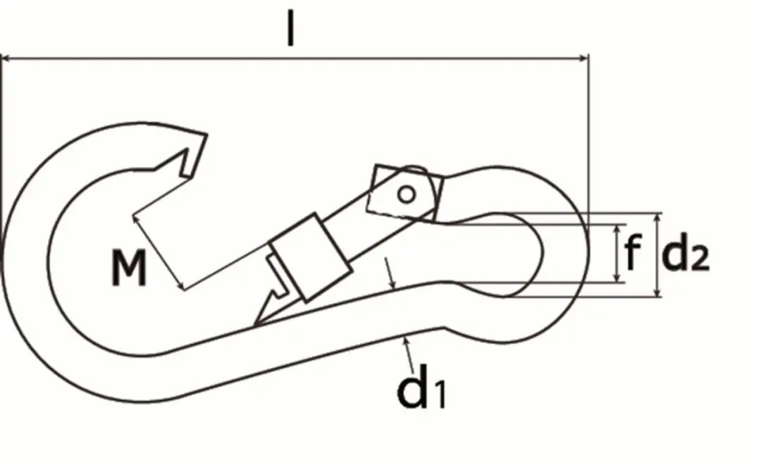 Dulimex Karabijnhaak DIN5299 8x80 - Verzinkt
