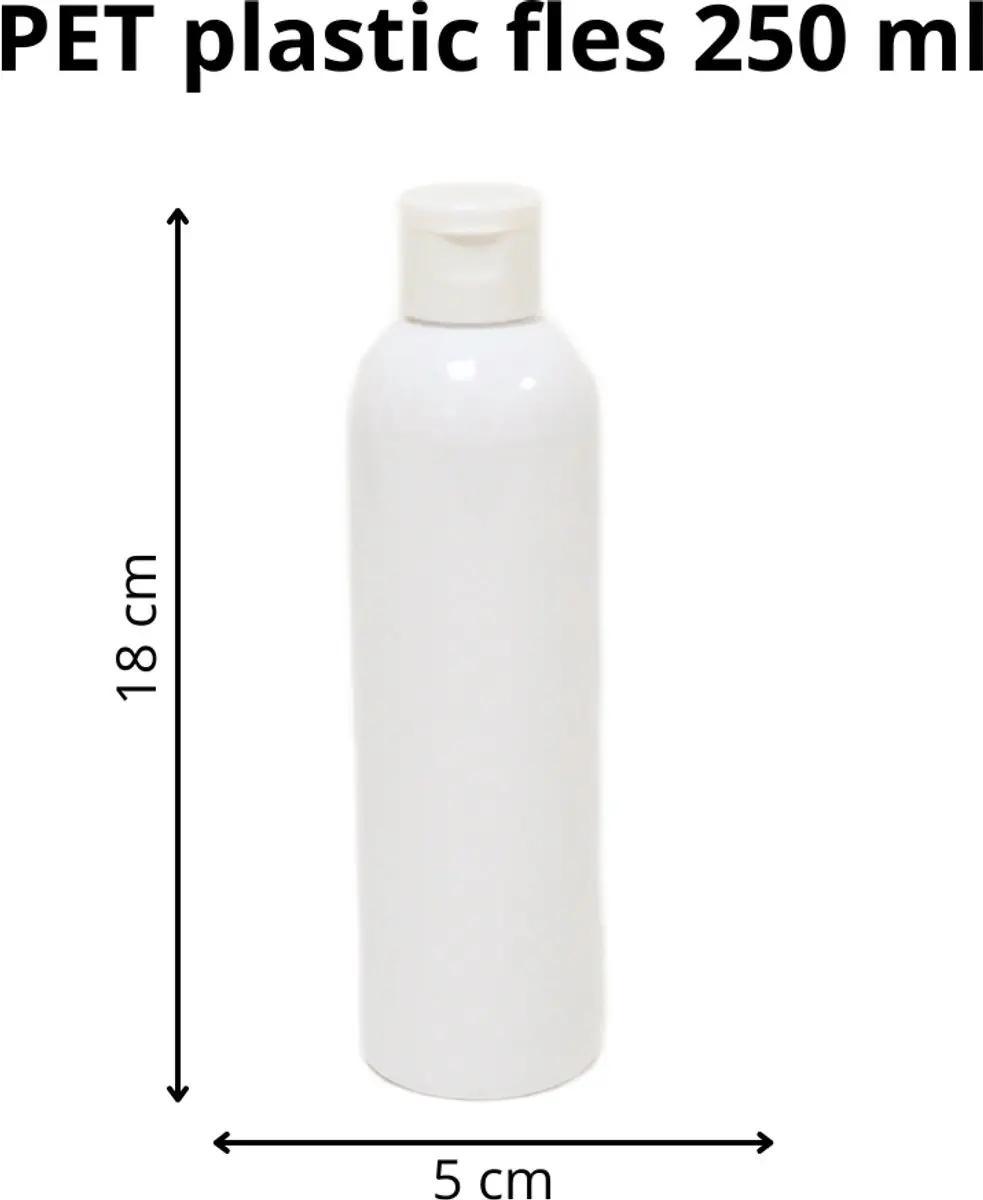 Alpha Packaging 250ml Ronde Plastic Fles PET Wit - 6 Stuks