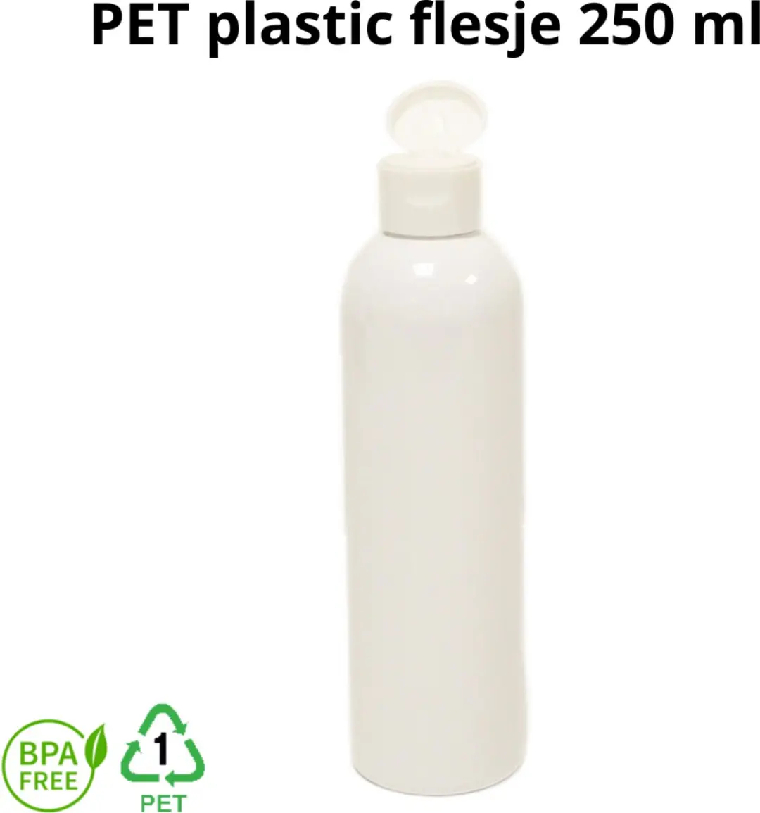 Alpha Packaging 250ml Ronde Plastic Fles PET Wit - 6 Stuks - afbeelding 6 van 6