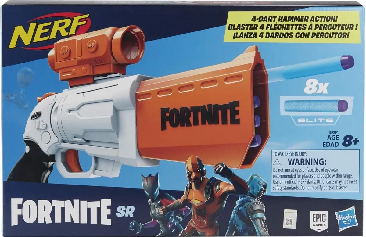 Nerf Fortnite SR Blaster E9391 - Wit