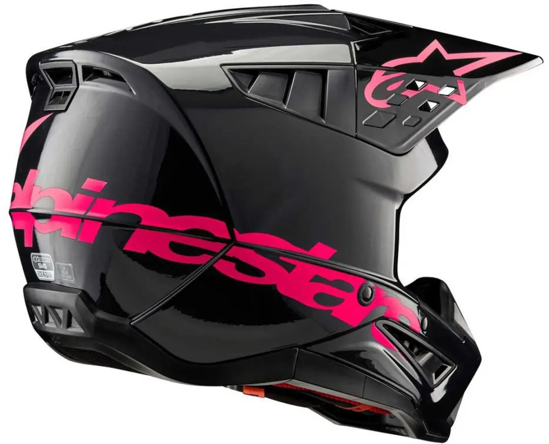 Alpinestars S-M5 Corp Helm ECE 22.06 - XXL - Zwart/Roze Glanzend