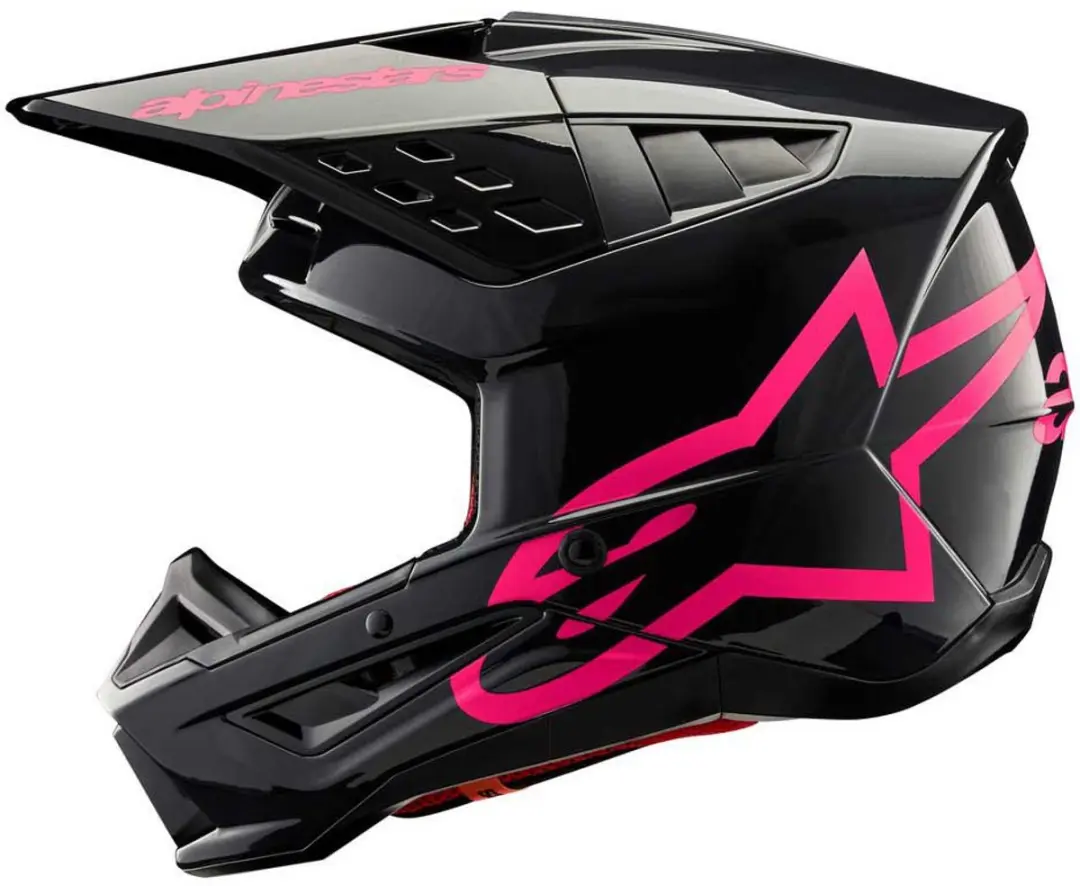 Alpinestars S-M5 Corp Helm ECE 22.06 - XXL - Zwart/Roze Glanzend