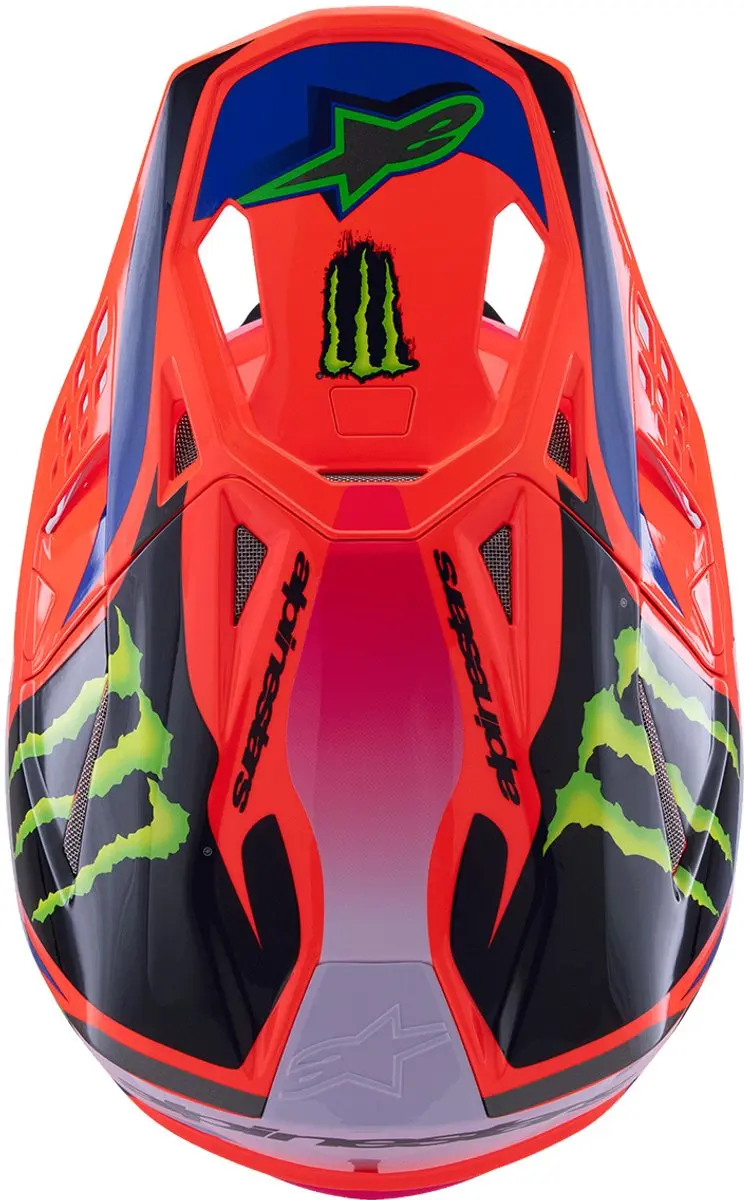 Alpinestars S-M10 Deegan Offroad Helm - Fluoriserend geel/oranje/roze/paars