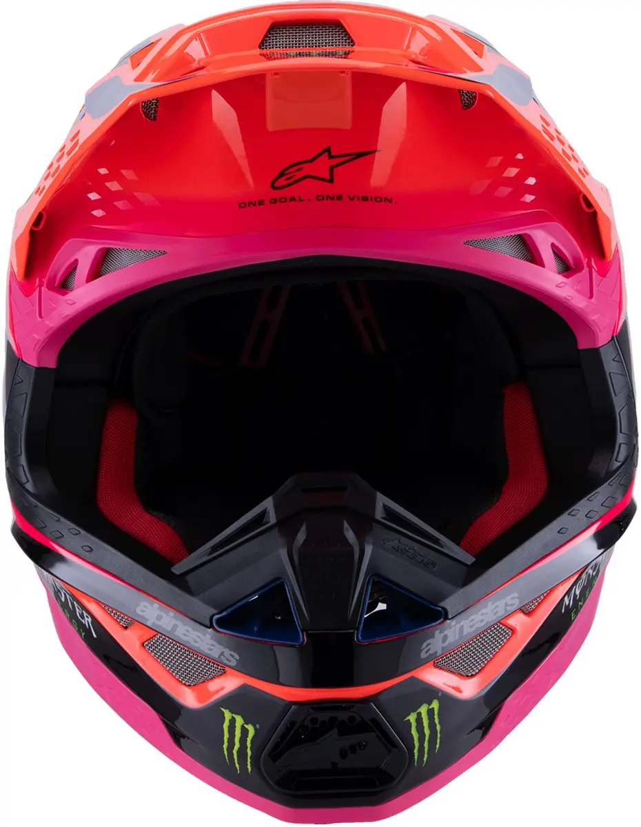 Alpinestars S-M10 Deegan Offroad Helm - Fluoriserend geel/oranje/roze/paars