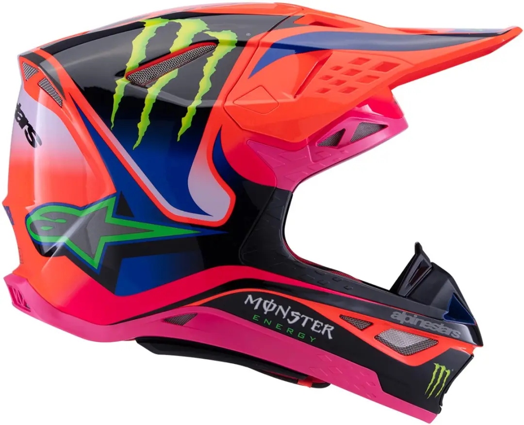 Alpinestars S-M10 Deegan Offroad Helm - Fluoriserend geel/oranje/roze/paars - afbeelding 6 van 6