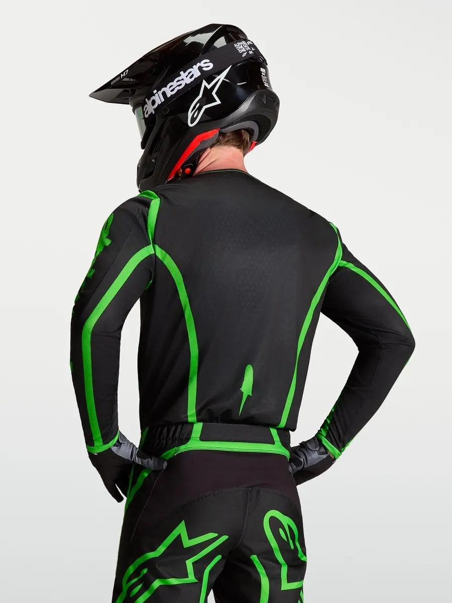 Alpinestars Fluid Apex V2 Motocross Trui - Zwart/Neon-Groen S