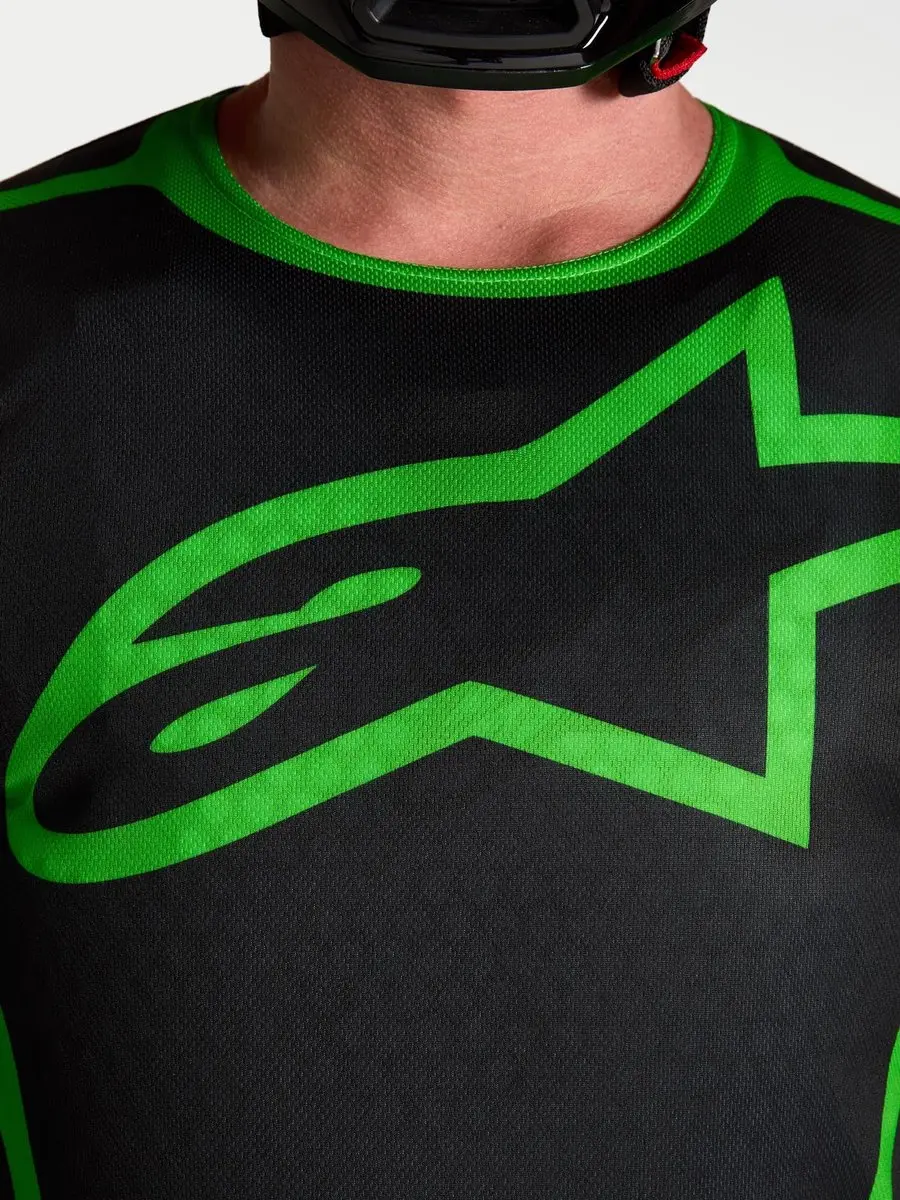Alpinestars Fluid Apex V2 Motocross Trui - Zwart/Neon-Groen S