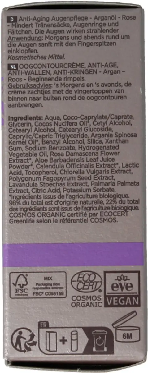 Cattier Oogcrème Anti Age Bio 15ml