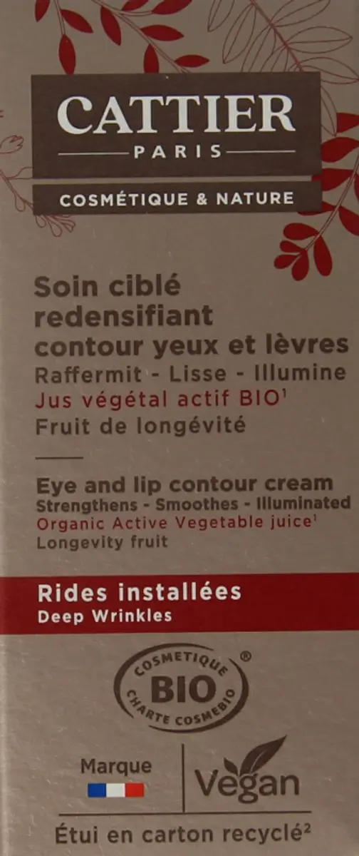 Cattier Oog- en Lipcontour Bio 15ml