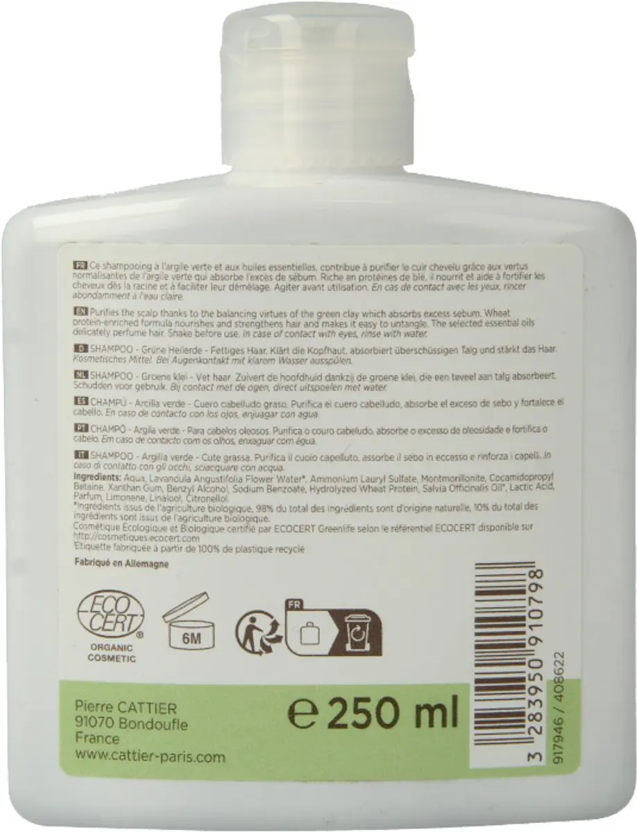 Cattier Shampoo Groene Klei 250ml
